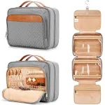 Travel Hanging Toiletry Bag for Women, Holds Full-Size Shampoo, with Jewelry ...