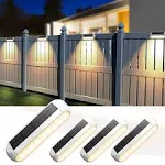 Ahaorigin Solar Outdoor Lights 4 Pack, Bright Fence Lights with Multi-Color Changing & Warm White Mode, Upgraded Solar Step Lights Outdoor