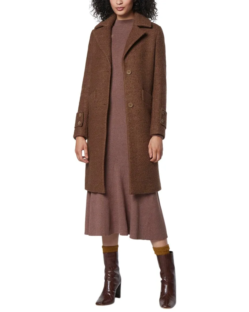 Shop Andrew Marc Regine Pressed Boucle Wool-blend Coat