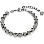 Swarovski Imber Tennis bracelet, Round cut, Black, Ruthenium plated