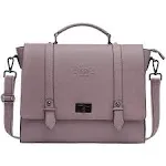 EaseGave Women's 17 Inch Laptop Briefcase, Vintage Purple Saffiano Eco-leather, Multi-Compartment, 3 lb Weight Capacity