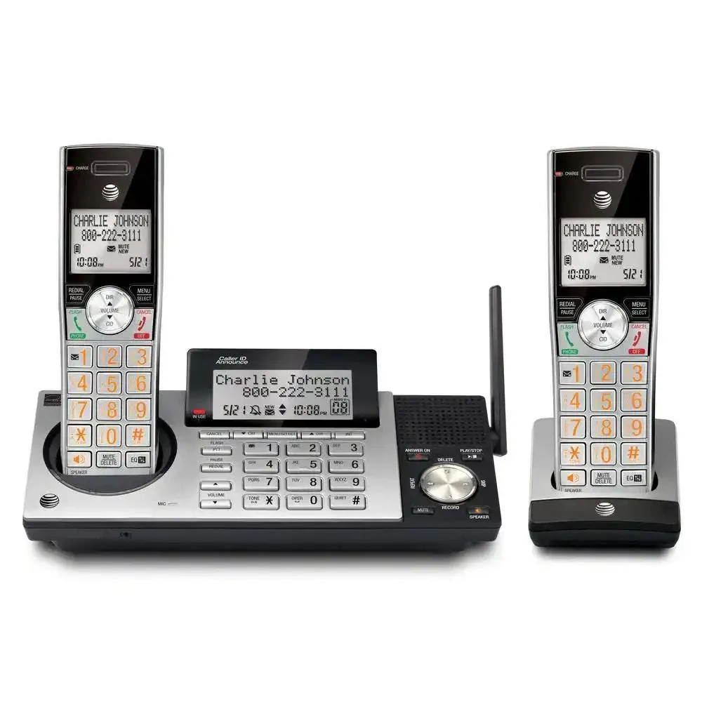 AT&amp;T 2 Handset Cordless Digital Answering System Dual Caller ID CL83215 Sealed