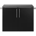 Prepac HangUps 2-Door Wall Mounted Garage Base Storage Cabinet, Work Table Storage Organizer Cabinet, 30" W x 24" H x 16" D, Black