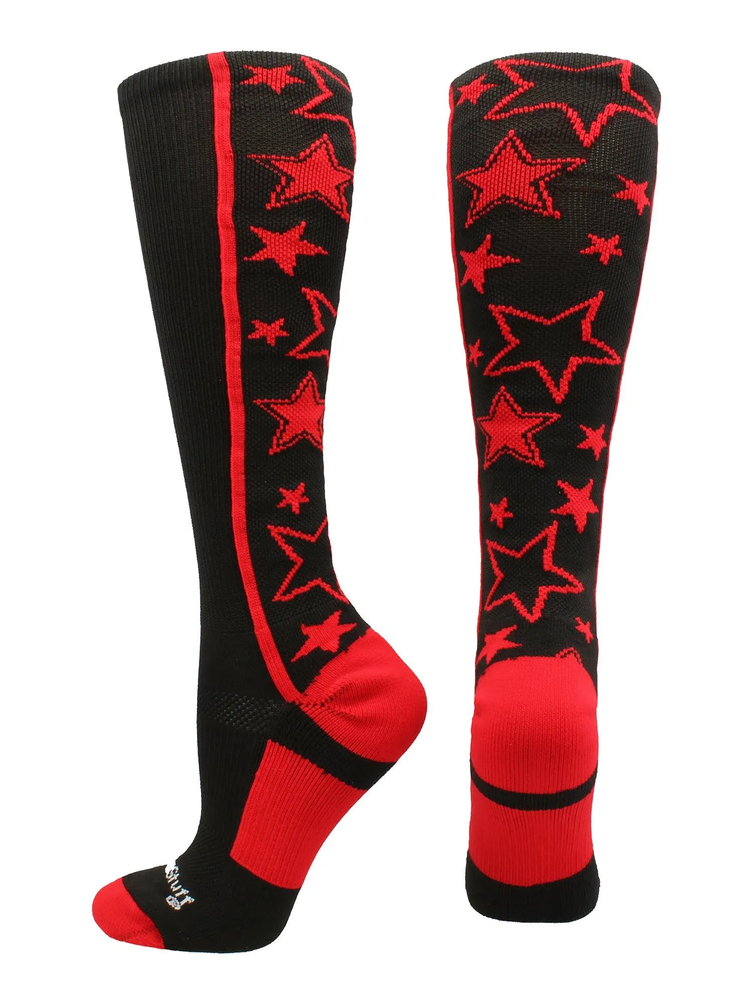 MadSportsStuff Softball Socks with Stars for Girls and Women Over the Calf Tall Socks Youth and Adult Sizes