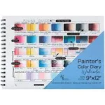 HG Art Concepts Painters Color Diary - 9x12" Spiral-Bound Color Swatch Book with 10 Pages for Watercolor & Mixed Media - Single