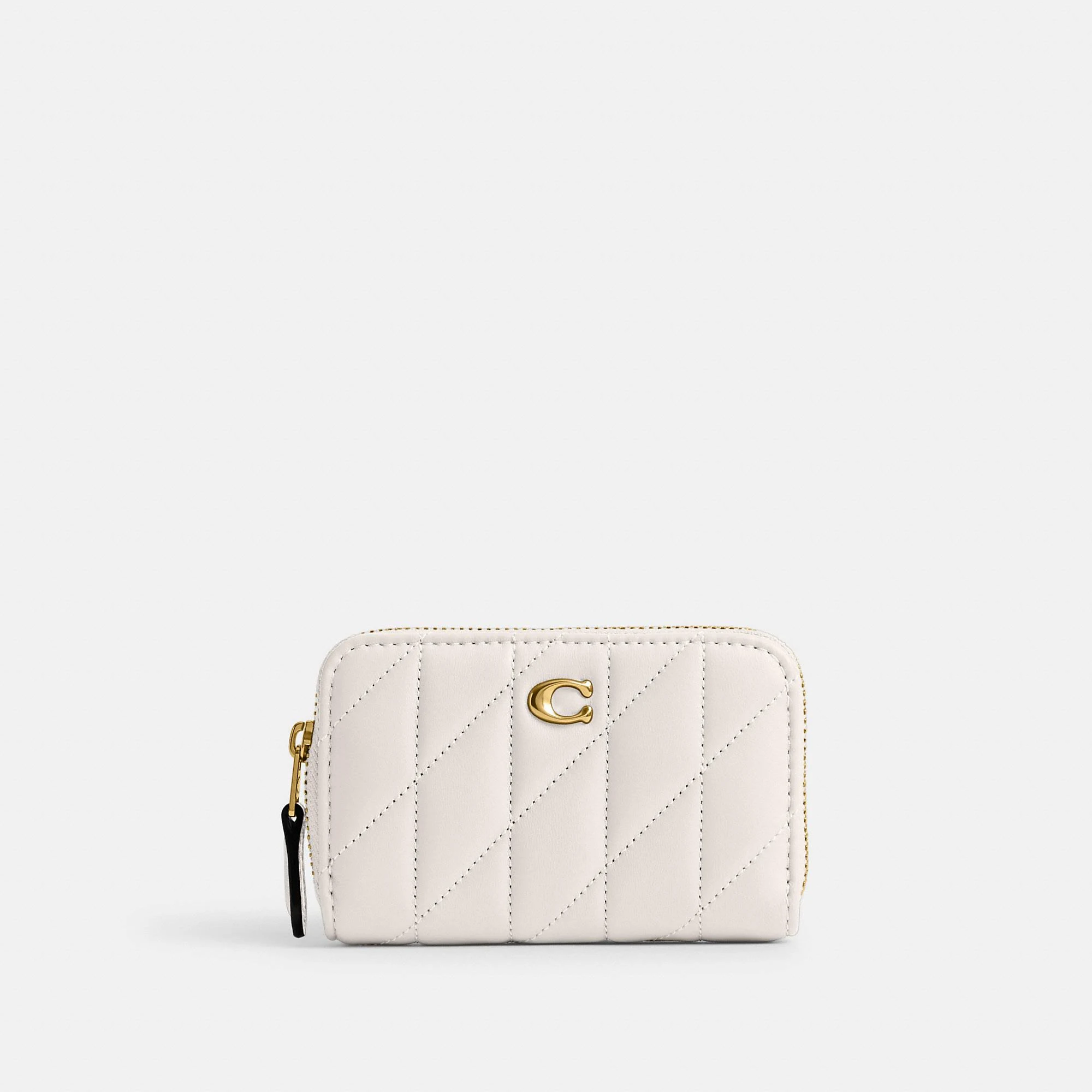 Coach Small Zip Around Card Case, Chalk