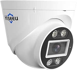 Hiseeu [2 Way Audio] 5MP IP PoE Security Camera, Security Camera Outdoor&Indoor, IP 67 Waterproof, Night Vision, Human/Vehicle Detect Compatible PoE Security Camera system for 24/7 Record