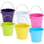 Mini Metal Buckets, Pails with Handles for Party Favors, Easter (6-pack)