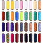 Jupean 36 Colors Waxed Thread,1188Yards Colorful Leather Thread,33Yards Per