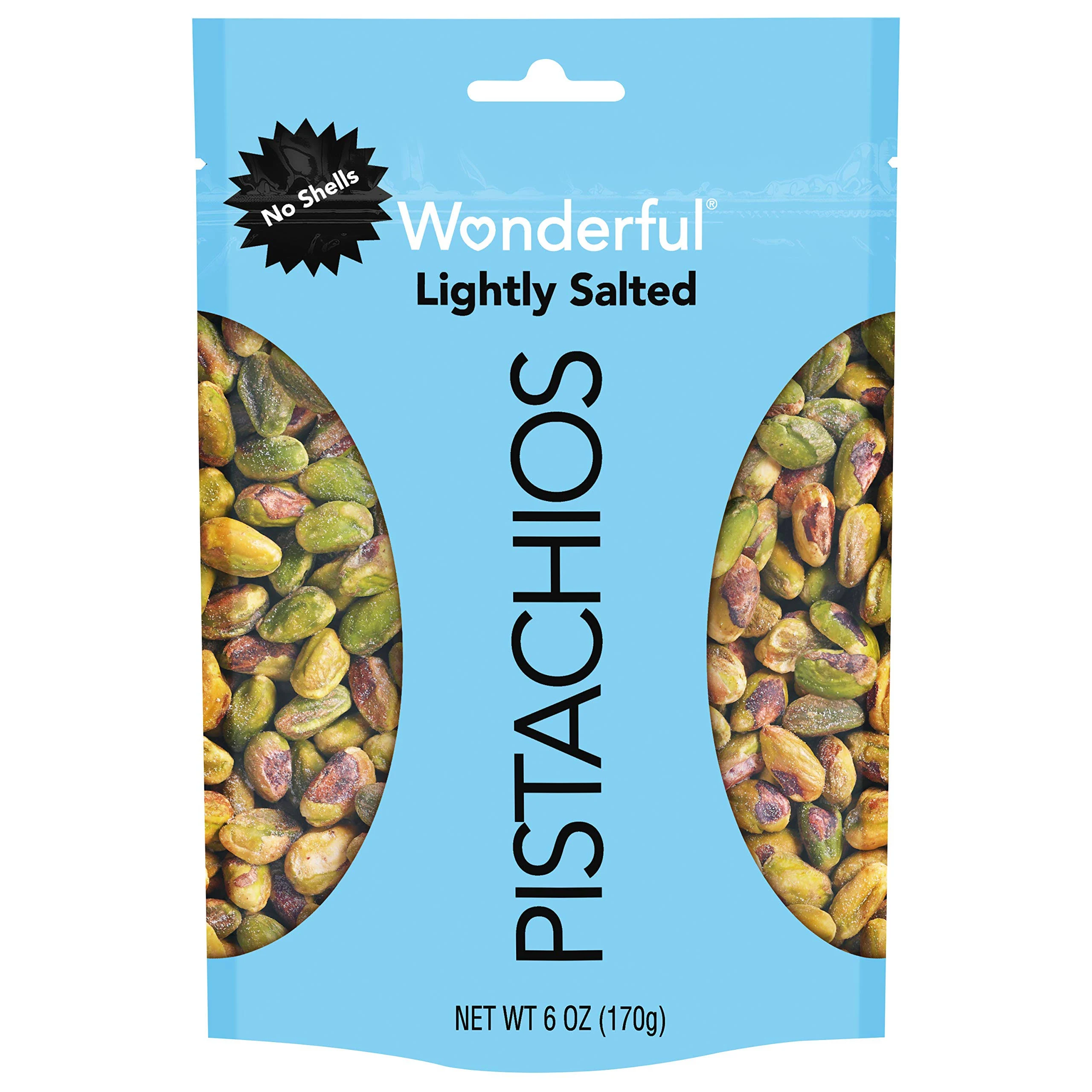 Wonderful No Shells Lightly Salted Pistachios, 6 oz