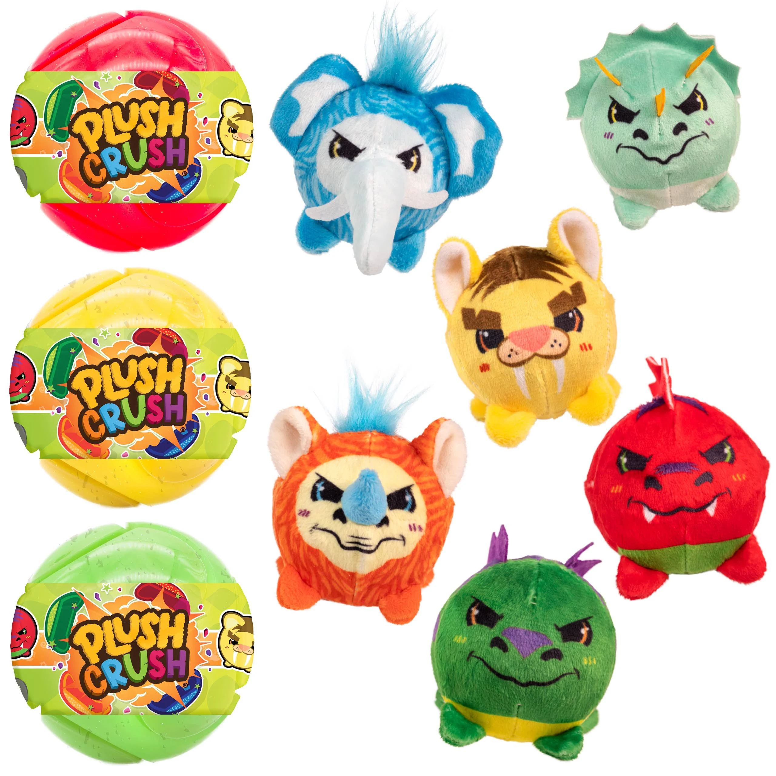 Plush Crush - Series 4 - Puzzle Ball (3-Pack), Surprise Collectible Character Bouncy Ball Plush Toy, Blind Bag by Scentco