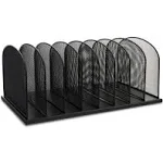 Safco Onyx Desk Organizer with 8 Vertical Sections, File Organizer for Home, Office, Classroom & more, Steel Mesh Construction