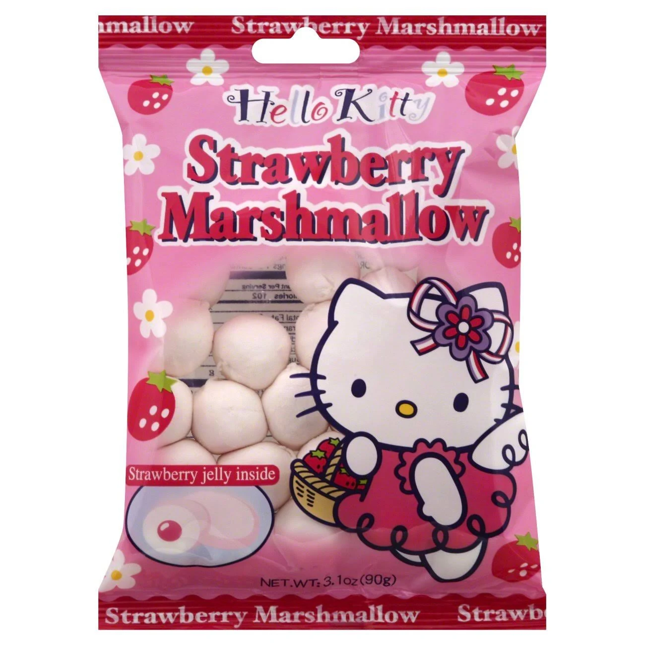 Hello Kitty Strawberry Marshmallows - Japanese Candy Filled with Strawberry Jelly, 3.17oz