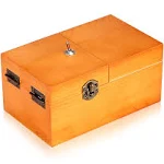 Calary Useless Box Turns Itself Off in Wooden Storage Box Alone Machine Fully Assembled in Box Gifts for Adults and Children