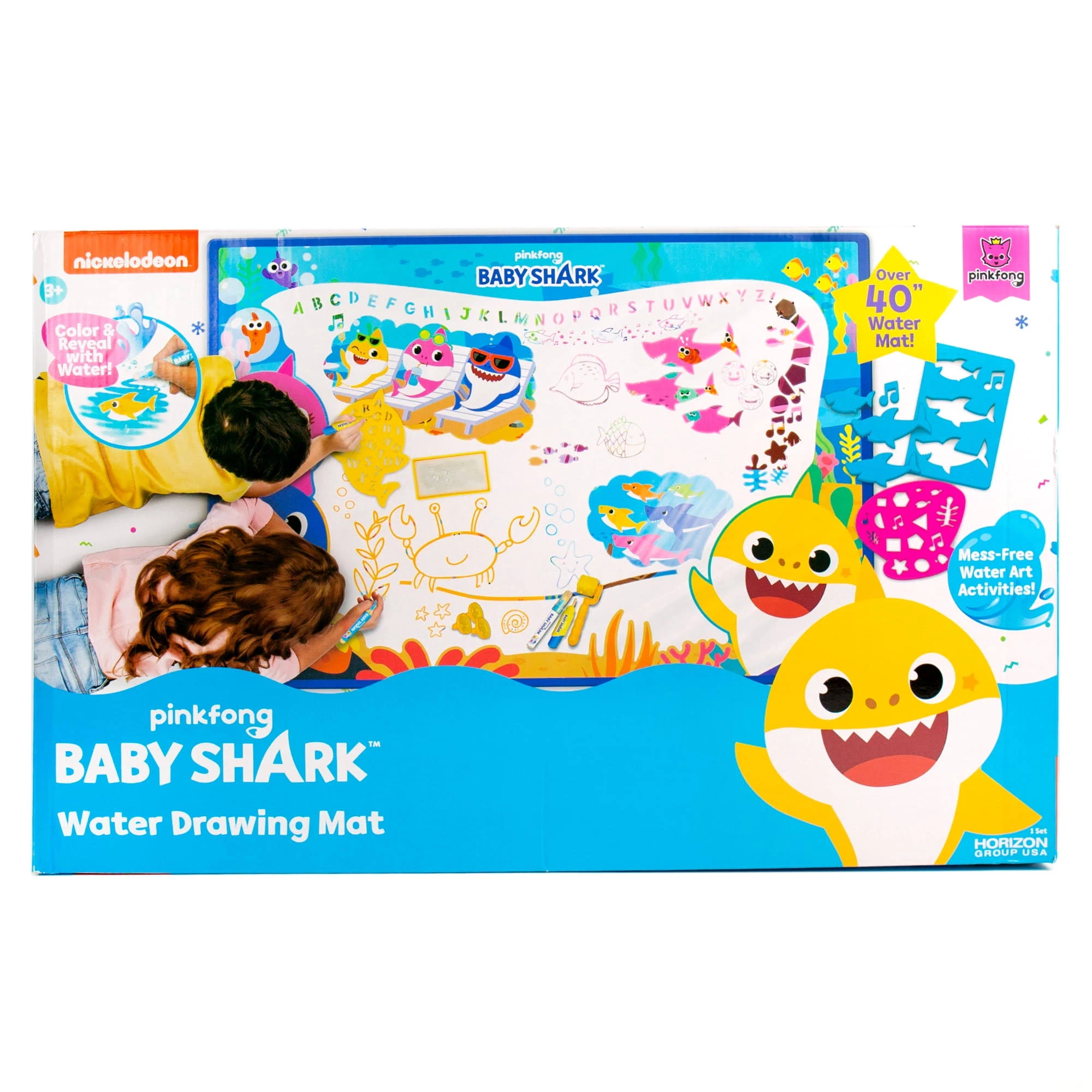 Baby Shark Water Drawing Mat, Mess-Free Water Coloring for Kids and Toddlers Ages 3+