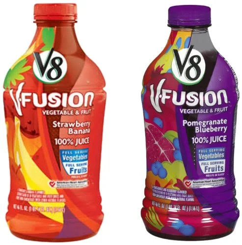 V8 V-Fusion 100% Juice, Variety Pack, 46 Ounce (Pack of 4)