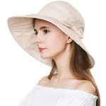 Comhats Packable Summer Cotton Sun Hat Bucket for Women UV Protection Wide Brim ...