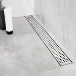 Neodrain 24-Inch Linear Shower Drain with Quadrato Pattern Grate,Professional Br