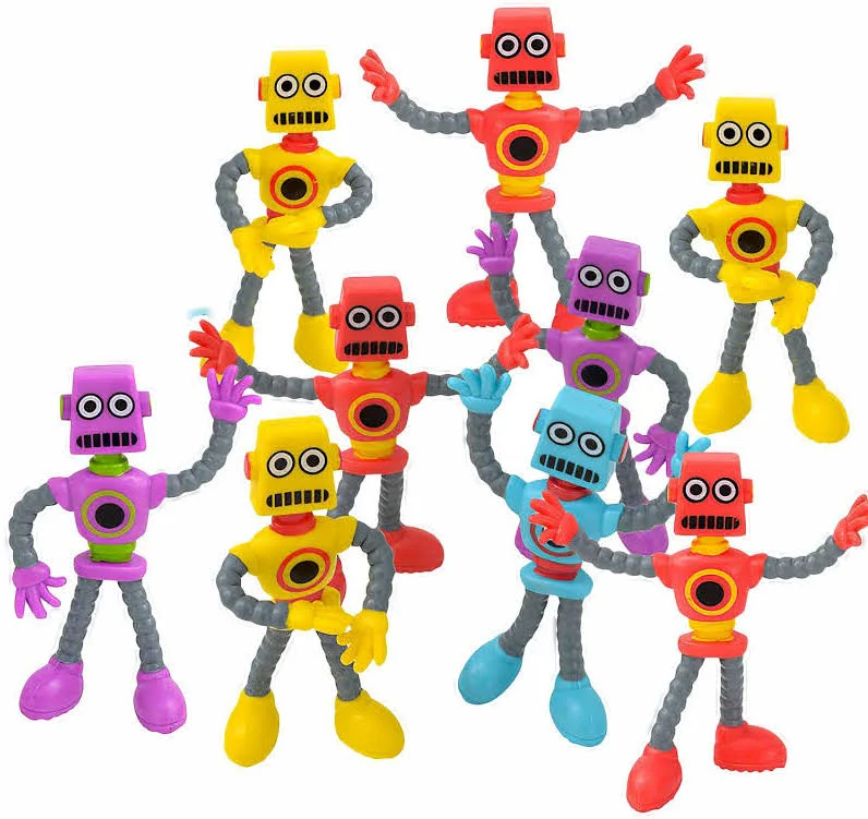 Bendable Robot Figures, Set of 12 Flexible Men, Fidget Toys for Kids