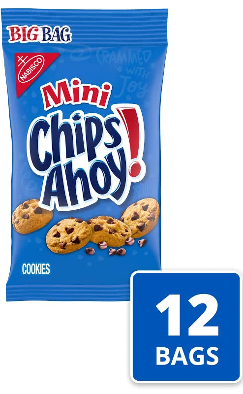 CHIPS AHOY! Mini Original Chocolate Chip Cookies, Big Bag, 12 - 3 oz Packs