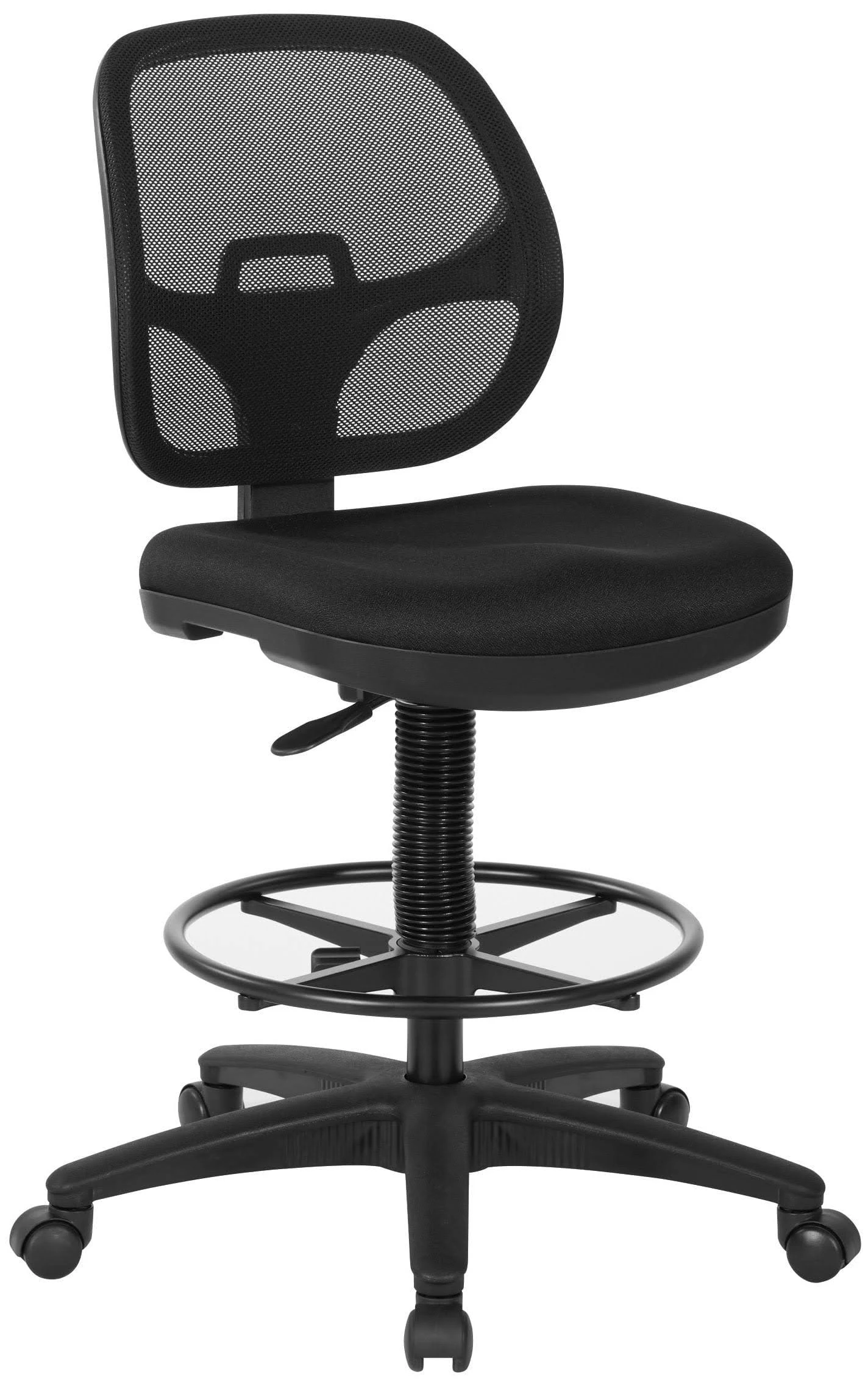 OSP Home DC Series Deluxe Mesh Back Drafting Chair in Black