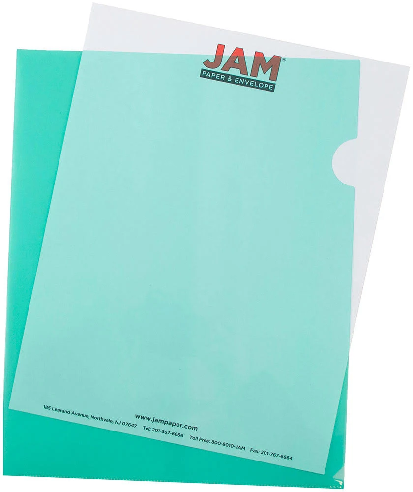 Jam Paper Green Plastic Sleeves