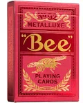 US Playing Card Bee Red Metalluxe Playing Cards