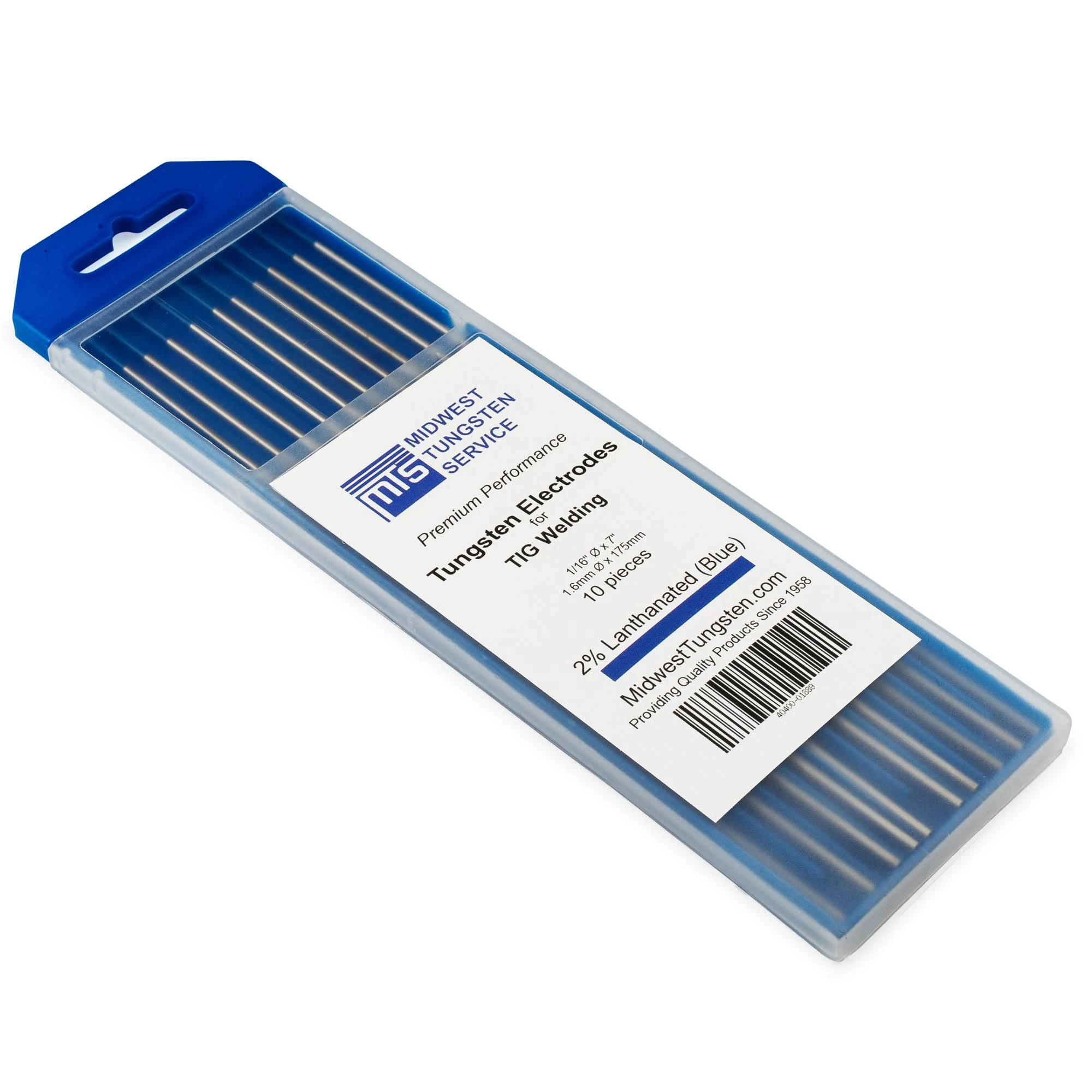 Midwest Tungsten Service TIG Welding Tungsten Electrodes 2% Lanthanated 10-Pack