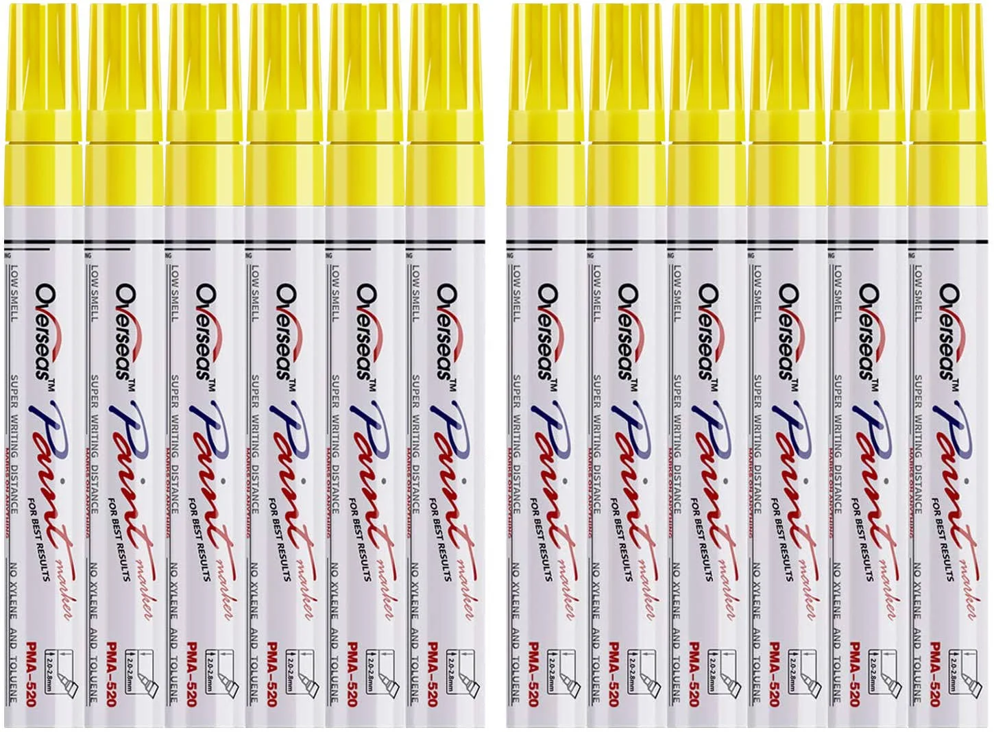 Lesun Yellow Paint Pens Paint Markers, 12 Pack Waterproof Oil-Based Pa