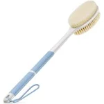 Backski Back Scrubber Anti Slip for Shower,Shower Brush Long Handle with Stiff and Soft Bristles,Body Exfoliator for Bath or Dry BrushBlue