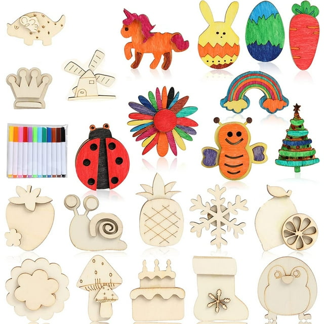 Arts and Crafts for Girls Boys Toys 3-5, DIY Wooden Magnets, Art Supplies for Girls Toys 5-7, Toys for Girls Boys 4 5 6 7 8 9 10 Years