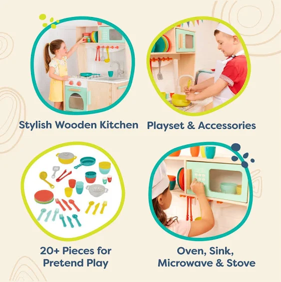 B. Toys Wooden Play Kitchen - Mini Chef Kitchenette