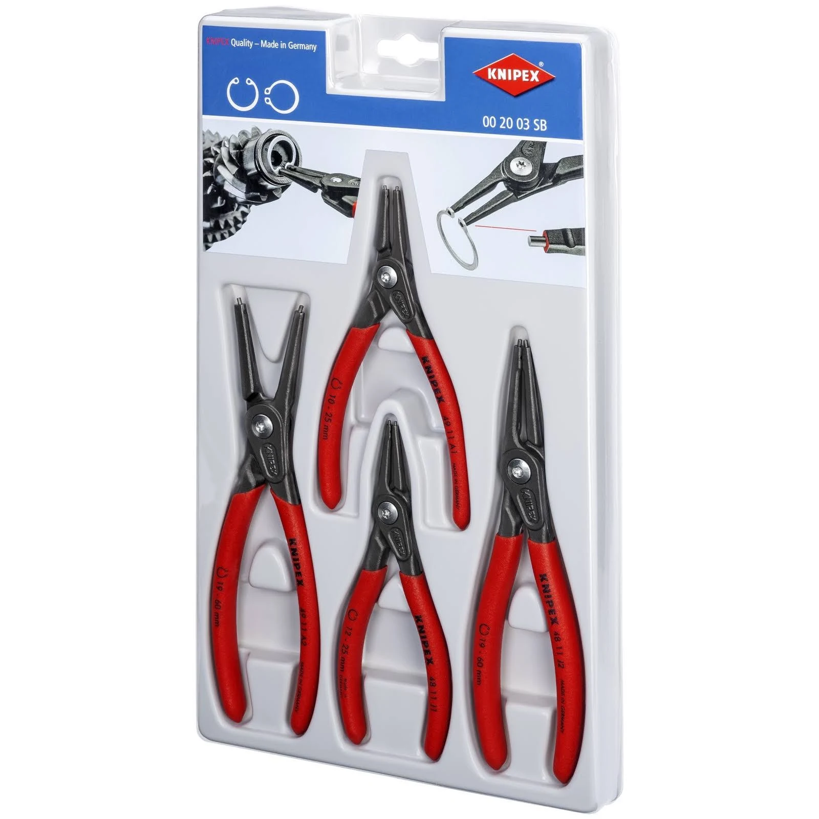 Knipex 002003 SB  4 Piece Circlip Pliers Set