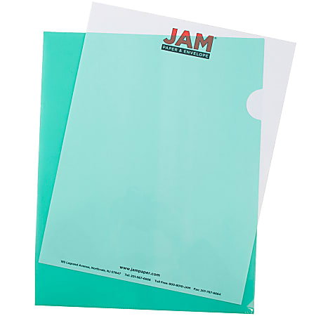 Jam Paper Plastic Sleeves 9" x 12" Green 12/Pack 226325846