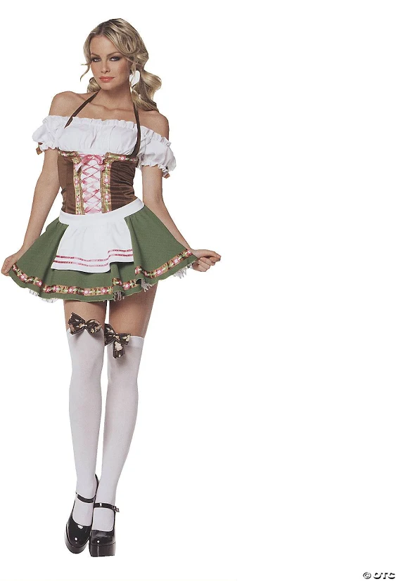 Leg Avenue Women's Bavarian Maiden Beer Girl Costume, Green/White, XL