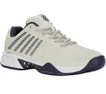 K-Swiss Men's Hypercourt Express 2 Wide (2E) Tennis Shoes, Gray/White/Peacoat, Size 10