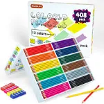 Shuttle Art Colored Pencils Bulk, 408 Pack Coloring Pencil Set Plus 20