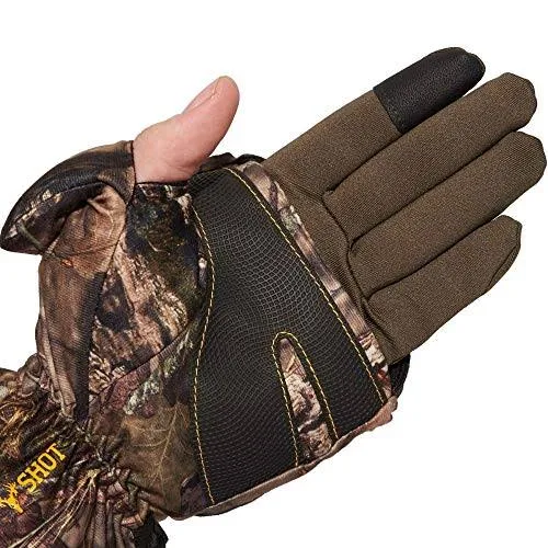 HOT SHOT Men’s Camo Huntsman Pop-Top Mittens – Outdoor Hunting Camouflage