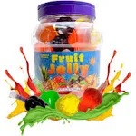 Funtasty Fruit Jelly Tik Tok Candy Assorted Flavors Treats Squeezable Vegan-Friendly 40 Count Jar