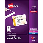 Avery® Additional Laser/Inkjet Inserts, 3 x 4, White, 300/1 Box (LocV6)