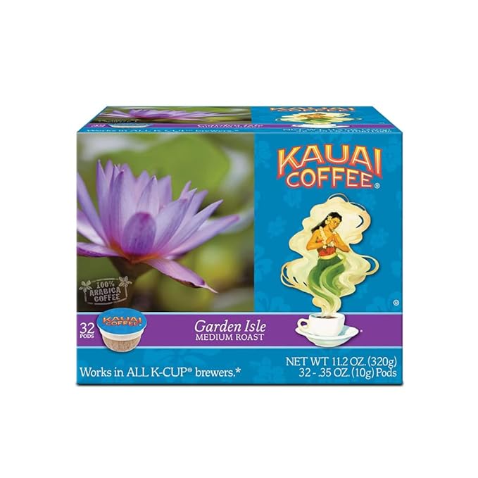 Kauai Coffee Coffee, Medium Roast, Garden Isle, Pods - 32 pack, 0.35 oz pods