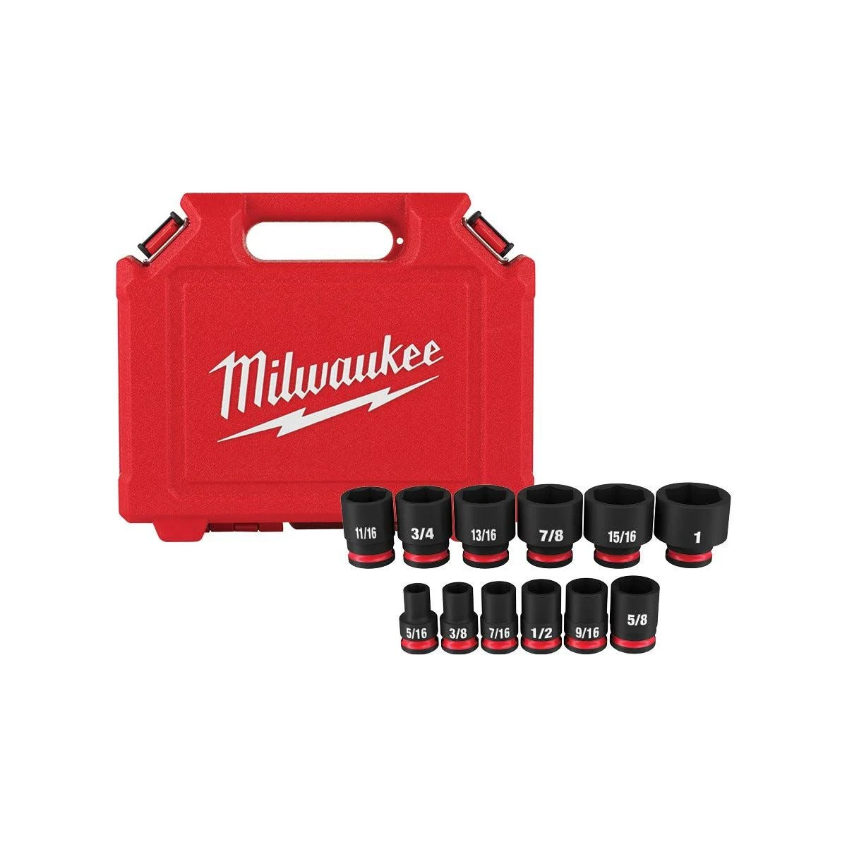 Milwaukee 49-66-7005 12pc Shockwave Impact Duty 3/8" Drive SAE Standard 6 Point Socket Set