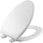 MAYFAIR 1843SLOW 000 Lannon Toilet Seat will Slow Close and Never Loosen, ELONGATED, Durable Enameled Wood, White