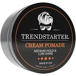 TRENDSTARTER - Cream Pomade 4oz - Medium Hold - Low Shine - Water-Based All-Day Hold Premium Hair Styling Putty Products