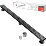 HYDROWARE 48-in x 2.8-in Black Stainless Steel Linear Shower Drain | HYD-0009