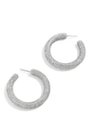 Chiara Pavé Hoop Earrings In Silver