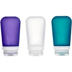 Humangear GoToob+ 3.4 oz - 3 Pack Clear/Purple/Teal