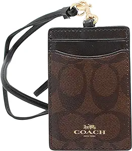 Coach ID Lanyard Signature Badge in Brown/Black