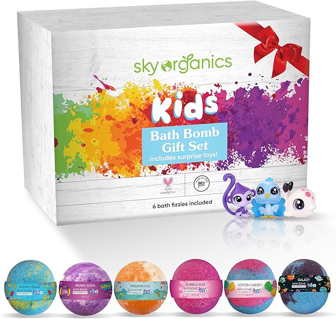 Sky Organics Sweet Like Candy Bath Bombs Assorted Set with Toy