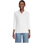 Lands' End Women's Supima Cotton 3/4 Sleeve Polo Shirt